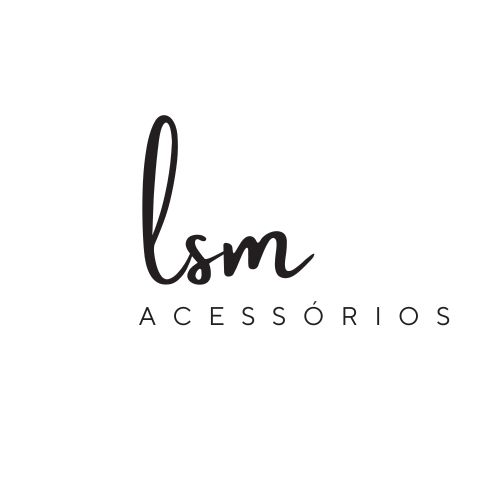 Logo da marca LSM Acessórios, com o nome "lsm" em letra cursiva preta e a palavra "ACESSÓRIOS" em letras maiúsculas finas, em um design minimalista sobre fundo branco.