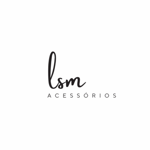 Logotipo da LSM Acessórios em letras pretas com design minimalista